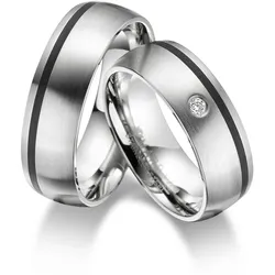 Trauring MARRYA "Edelstahl Ringe Trauringe Eheringe Partnerringe" Gr. 76, silber (herren ring, silber), Fingerringe, Damen, 76, Edelstahl