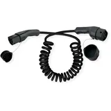 Roline E-Auto Spiral-Ladekabel Typ2, 3-phasig, 480VAC (3P+N+E), 32 A, 22 kW, max. 2m