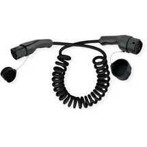 Roline E-Auto Spiral-Ladekabel Typ2, 3-phasig, 480VAC (3P+N+E), 32 A, 22 kW, max. 2m