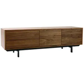 miliboo Manny TV-Lowboard 0 cm Nussbaum Schwarz/Holz, Metall