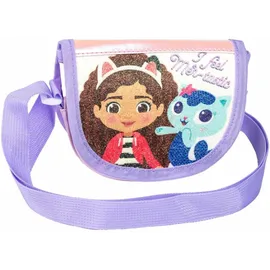 gabby's dollhouse Umhängetasche Kindertasche für Mädchen mit Motivdruck - Lila
