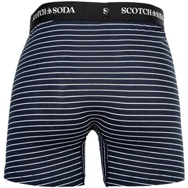 Scotch & Soda Boxershorts Solid Cotton Stretch Blau / Weiß XL 6er Pack