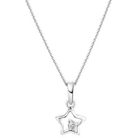 Firetti Kette mit Anhänger Schmuck Geschenk Silber 925 Halsschmuck Halskette Panzerkette Stern, mit Zirkonia (synth) silberfarben
