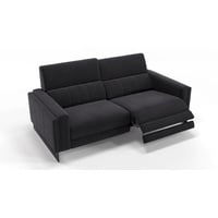 Sofanella 2-Sitzer Stoff Mara, Relaxsofa, Designsofa, Designer Couch, Italienisches Sofa, 2er Sofa schwarz