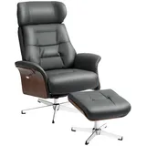 Homcom Relaxsessel mit Hocker, Fernsehsessel mit Liegefunktion, verstellbare Kopfstütze, Drehbar TV-Sessel bis 150 kg, für Wohnzimmer, Sessel, Relaxsessel