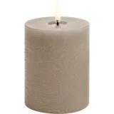 Piffany Uyuni LED Stumpenkerze 7,8x10cm melted rustic sandstone
