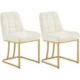 Woltu Esszimmerstuhl Samt beige 2er Set