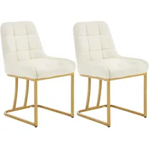 Woltu Esszimmerstuhl Samt beige 2er Set