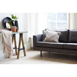 Livetastic Couch Leder 3-Sitzer Schwarz