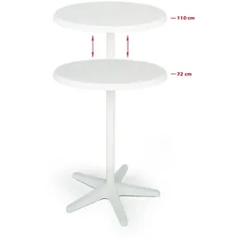 BEST Freizeitmöbel Duo Gartentisch Ø 70 x 110 cm weiß klappbar