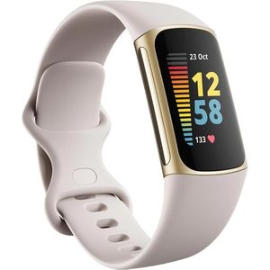 Fitbit Fitness-Tracker Charge 5 mondweiß softgold, Puls-, SpO2-, EKG-Messung, GPS, OLED, wasserdicht