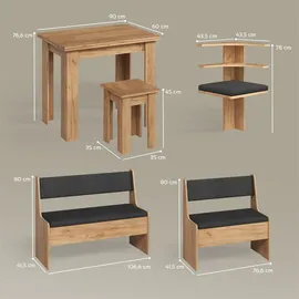 livinity® Eckbankgruppe Tiberio Goldkraft Eiche 150 x 120 cm mit Tisch