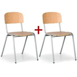 Holzstuhl LISA mit lackiertem Gestell, 1+1 GRATIS