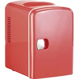 Rosenstein & Söhne Kfz Kühlschrank: Mini-Kühlschrank mit Warmhalte-Funktion, 4 Liter, für 12/230 Volt, rot (Mini Kühlschrank für Dosen, Kleine Kühlschränke, Zigarettenanzünder)