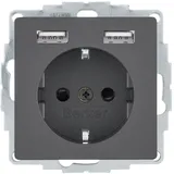 Berker USB-Steckdose 3 St. Anthrazit