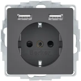 Berker USB-Steckdose 3 St. Anthrazit