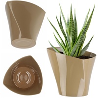Kadax Blumentopf, Übertopf, Pflanztopf aus Kunststoff, 19 cm, Beige