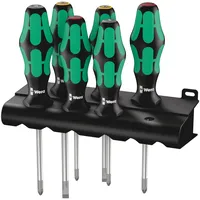 WERA 335/350/355/6 Schraubendrehersatz Kraftform Plus Lasertip 6-teilig