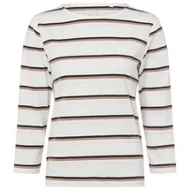 Marie Lund Langarmshirt Ecru/Braun L