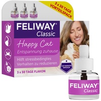FELIWAY Classic Vorteilspack für Katzen | 3X Nachfüllflakon | Pheromone zur Reduktion von Stressverhalten| kontinuierliche Entspannung für Ihre Katze | 3x48ml