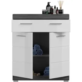 WELLTIME SIENA Unterschrank 74 x 88 x 31 cm Silber/Weiß