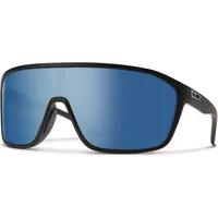 Smith Optics Smith, Unisex, Sportbrille, Boomtown (Matte Black, polarized blue mirror),