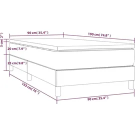 vidaXL Boxspringbett 90 x 190 cm Weiß