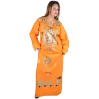Cleopatra Pharao Kostüm Damen-Kaftan Faschingskostüm Karnevalskostüm Ägypterin Farbe: orange (44-46 (L))