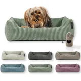 Rohrschneider Tierbett Cordstoff breit Gr. 1 taupe + faltbarer Reisenapf