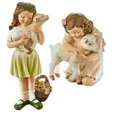 Loberon Figur 2er Set Clarisse handbemalt bunt