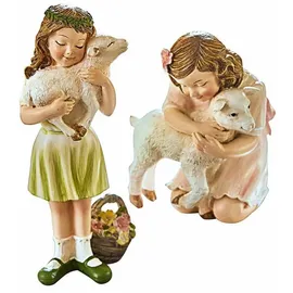 Loberon Figur 2er Set Clarisse handbemalt bunt