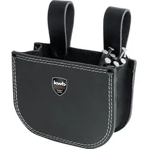 KWB Nageltasche aus Rindsleder, mit 1-fach, Gürtelschlaufen und großes Fach, schwarz
