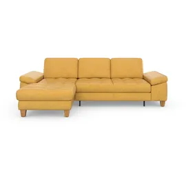 sit&more Ecksofa SIT & MORE "Westham L-Form", gelb (dijon), B:275cm H:88cm T:172cm, 100% Polyester, Sofas, Ecksofa, mit Recamiere, mit oder ohne Bettfunktion, Bettkasten, Füße Eiche