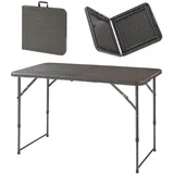 [en.casa] Höhenverstellbarer Klapptisch Adelfia 120x60cm Holzoptik