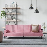 vidaXL Schlafsofa mit Armlehnen, Rosa Samt