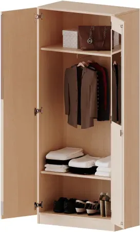 Garderobenschrank mit Spiegel und Garderobenstange, 5 Ordnerhöhen - Serie evo180
