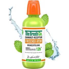 The Breath Co. Mundspülung (500ml), Zahnfleischpflege für bis zu 12 Stunden Frischer Atem, Antibakterielles Mundwasser für Zahnpflege gegen Mundgeruch, Alkoholfrei, Milde Minze