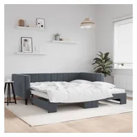 VidaXL Tagesbett Ausziehbar Dunkelgrau 100x200 cm Samt