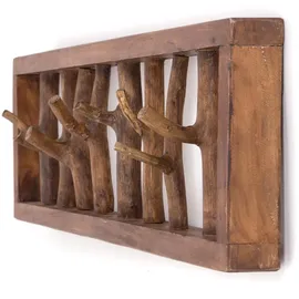 DESIGN DELIGHTS Wandgarderobe Altholz 82 x 22 cm Beige