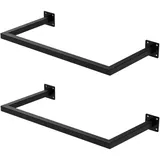 ML-Design Wandgarderobe Kleiderstange 2er Set Schwarz