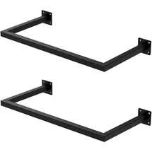 ML-Design Wandgarderobe Kleiderstange 2er Set Schwarz