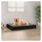 vidaXL Hundebett Schwarz 71,5x54x9 cm Massivholz Kiefer