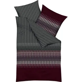 KAEPPEL Kaeppel, Biber Bettwäsche, Smart burgund 135x200 cm + 80x80 cm)