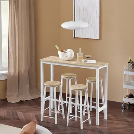 SoBuy Bartisch-Set 120 x 40 x 100 cm Weiß