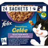 Felix 48x 85g Sensations Gemischte Vielfalt Gelee Felix Katzenfutter nass