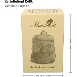 Mambocat Kartoffeltopf Karl Terrakotta Vorratsdose mit Deckel, Aufbewahrung von ca. 1,5kg Kartoffeln - Orange