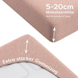 Wolkenfeld Spannbettlaken Baumwolle 90 x 200 - 100 x 200 cm rosa