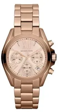 Michael Kors MK5799 Damenuhr MINI BRADSHAW, 36 mm Gehäusegröße, Quarz-Chronographenwerk, Edelstahlarmband