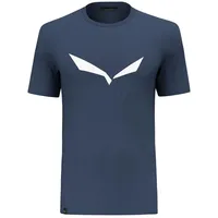 Salewa Solid Logo Dry Kurzarm-t-shirt - Dark Denim -