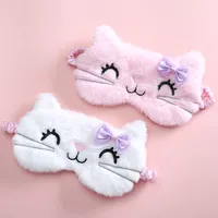 Yulakes 2 Stück Schlafmaske Kinder niedliche Schlaf-Augenbinde mit Verstellbares Gummiband/Cartoon Katz Sleeping Mask für Kinder Mädchen Jungen Damen